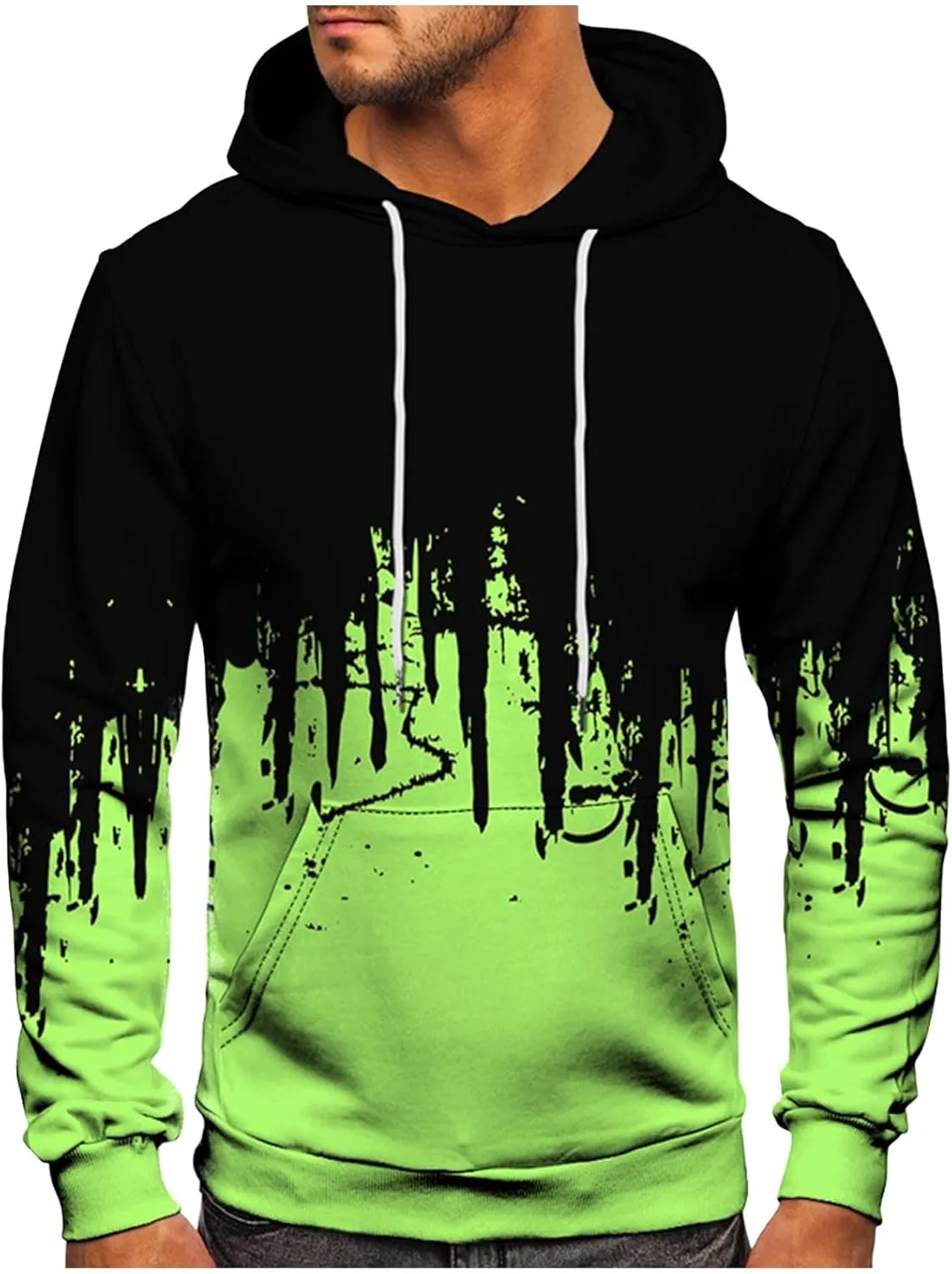 GOFULY Sweatshirt For Men Streetwear Fall Hoodies Long Sleeve Drawstring Hoodie Pullover Winter 3D Print Clothes With Pockets