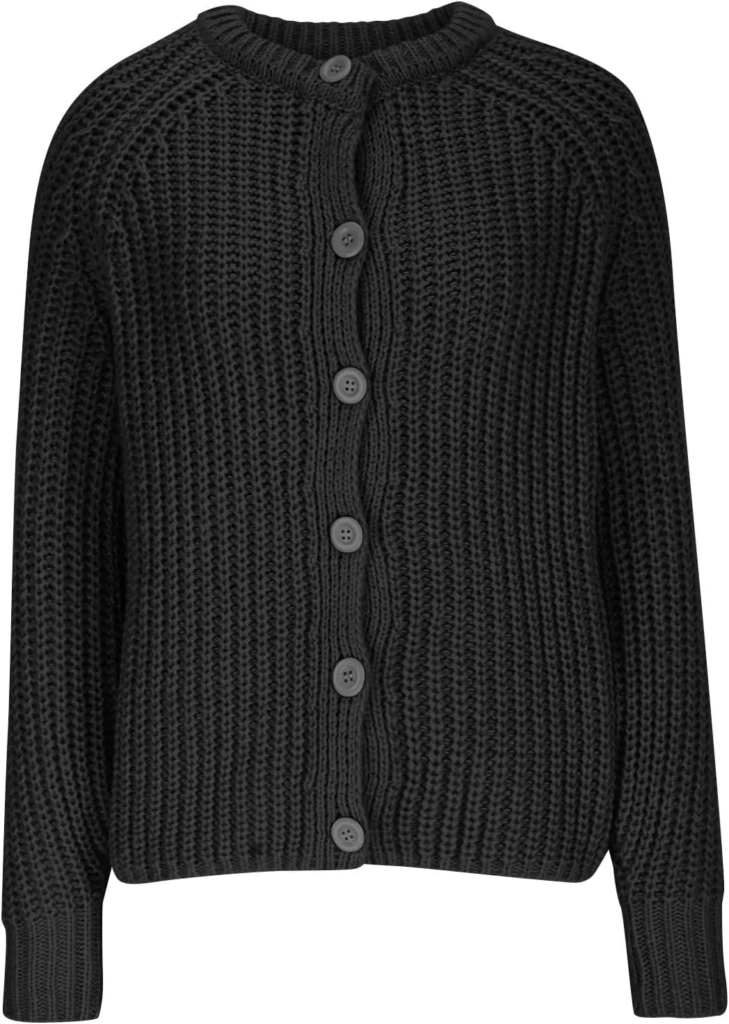 HGps8w Women's Chunky Knit Sweater Cardigans - Elegant Lantern Long Sleeve Loose Button Down Outerwear Coats