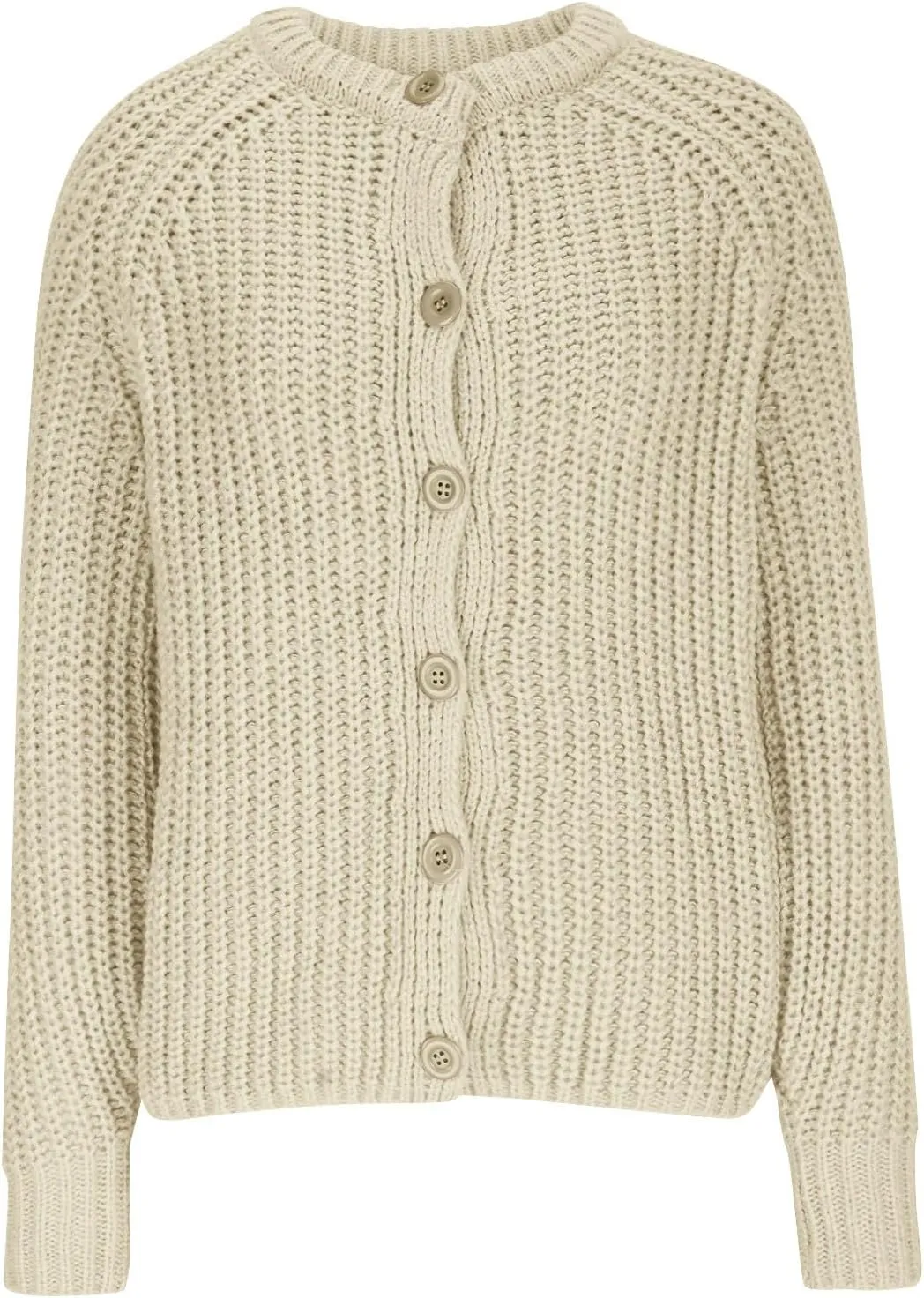 HGps8w Women's Chunky Knit Sweater Cardigans - Elegant Lantern Long Sleeve Loose Button Down Outerwear Coats
