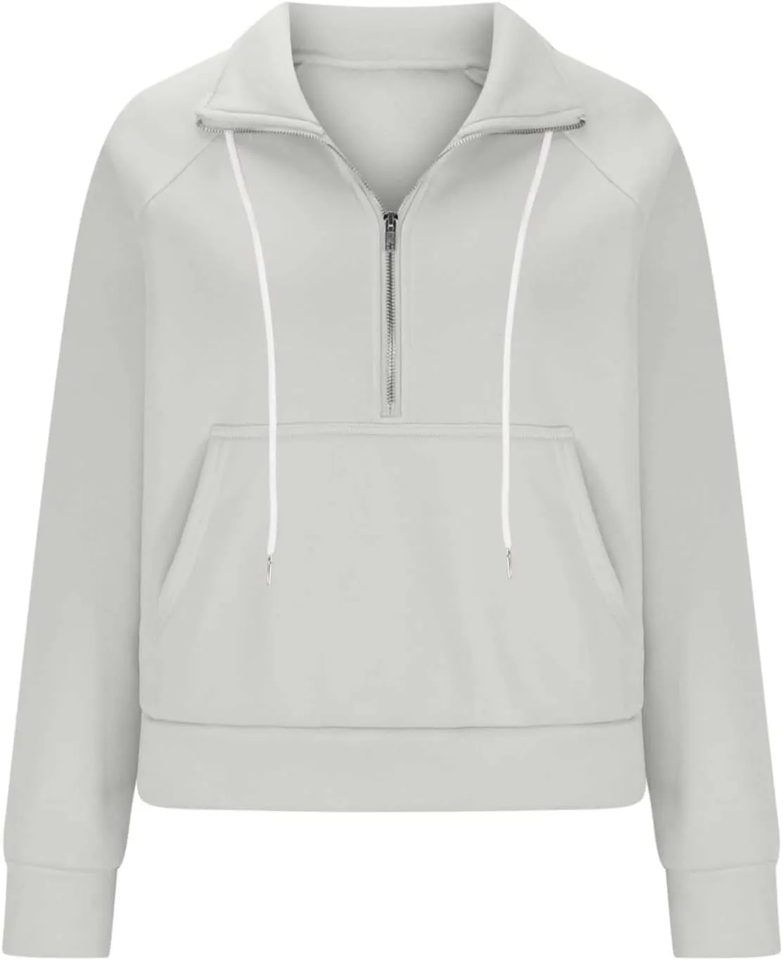 hlysgo Womens Half Zip Cropped Pullover Hoodies Fleece Quarter Zipper Hoodie Sweatshirts Fall Winter Clothes Thumb Hole