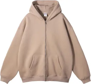 Hoodies for Men Fleece Warm Thick Jackets Full Zip Up Heavyweight Sherpa Lined Coat Hooded Sweatshirt with Zipper