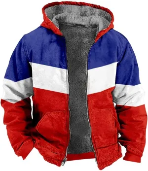 Hoodies for Men Thick Fleece Jacket Sherpa Lined Flannel Sweater Full Zip Up Hoodie Fashion Winter Warm Wool Soft Coat