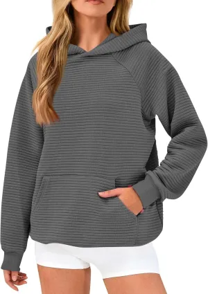 Hoodies For Teen Girls Long Sleeve Western Sweatshirts Knit Fall Sweaters Casual Solid Tunic Pullover With Pocket