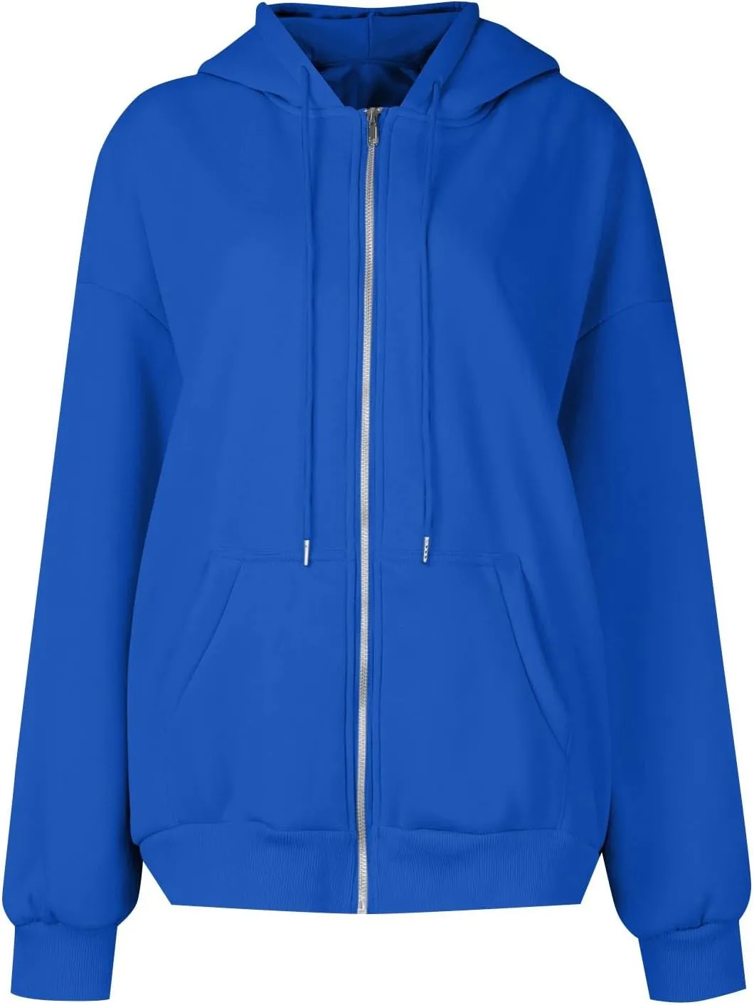 Hoodies for Women 2024 Oversized Long Sleeve Sweatshirts Casual Solid Y2K Jacket Fall Fashion Clothes with Pockets
