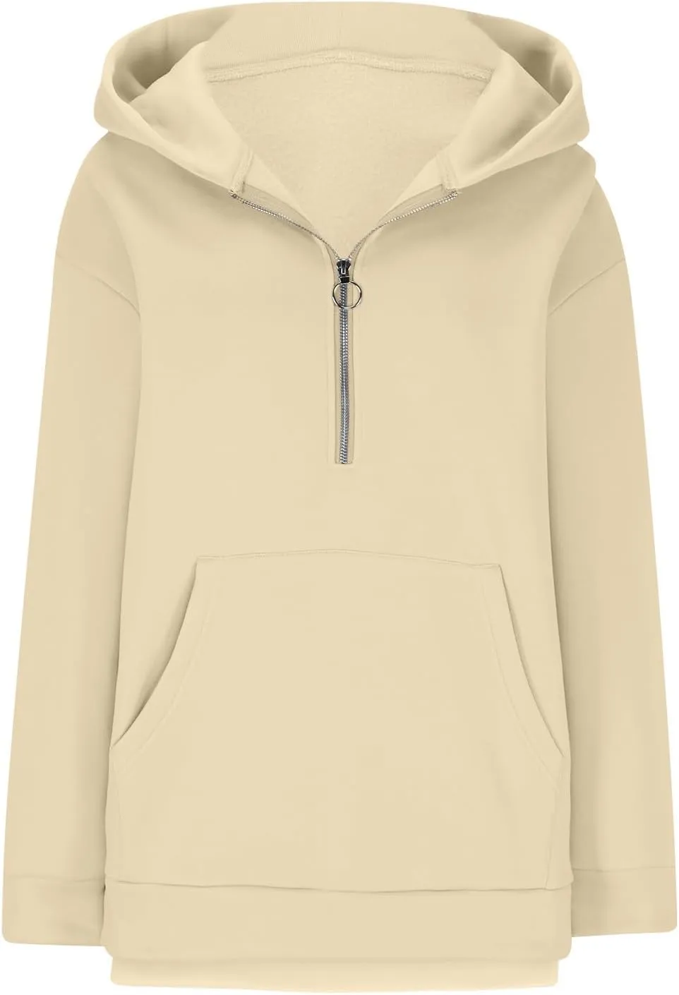 Hoodies for Women Cropped Half Zip Long Sleeve Pullover Tops Fashion Fall Fleece Zip Sweater Blouses With Pccket