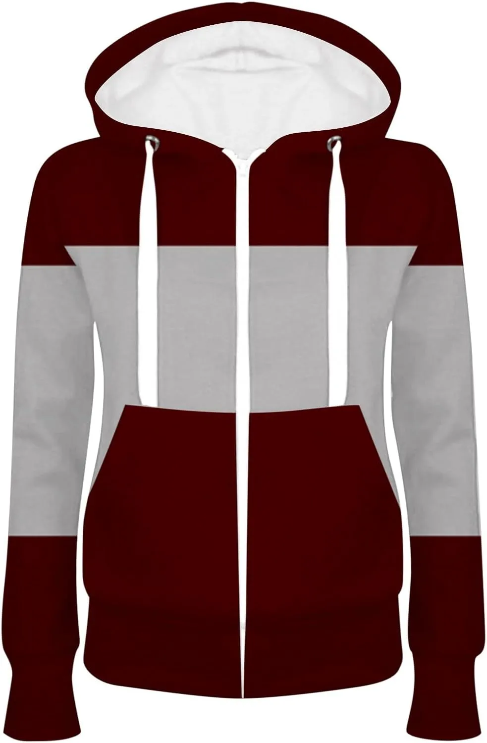 Hoodies for Women Slim Fit Zip Up & Pullover Hoodie Lightweight Long Sleeve Kangaroo Pocket Basic Casual Sweatshirt