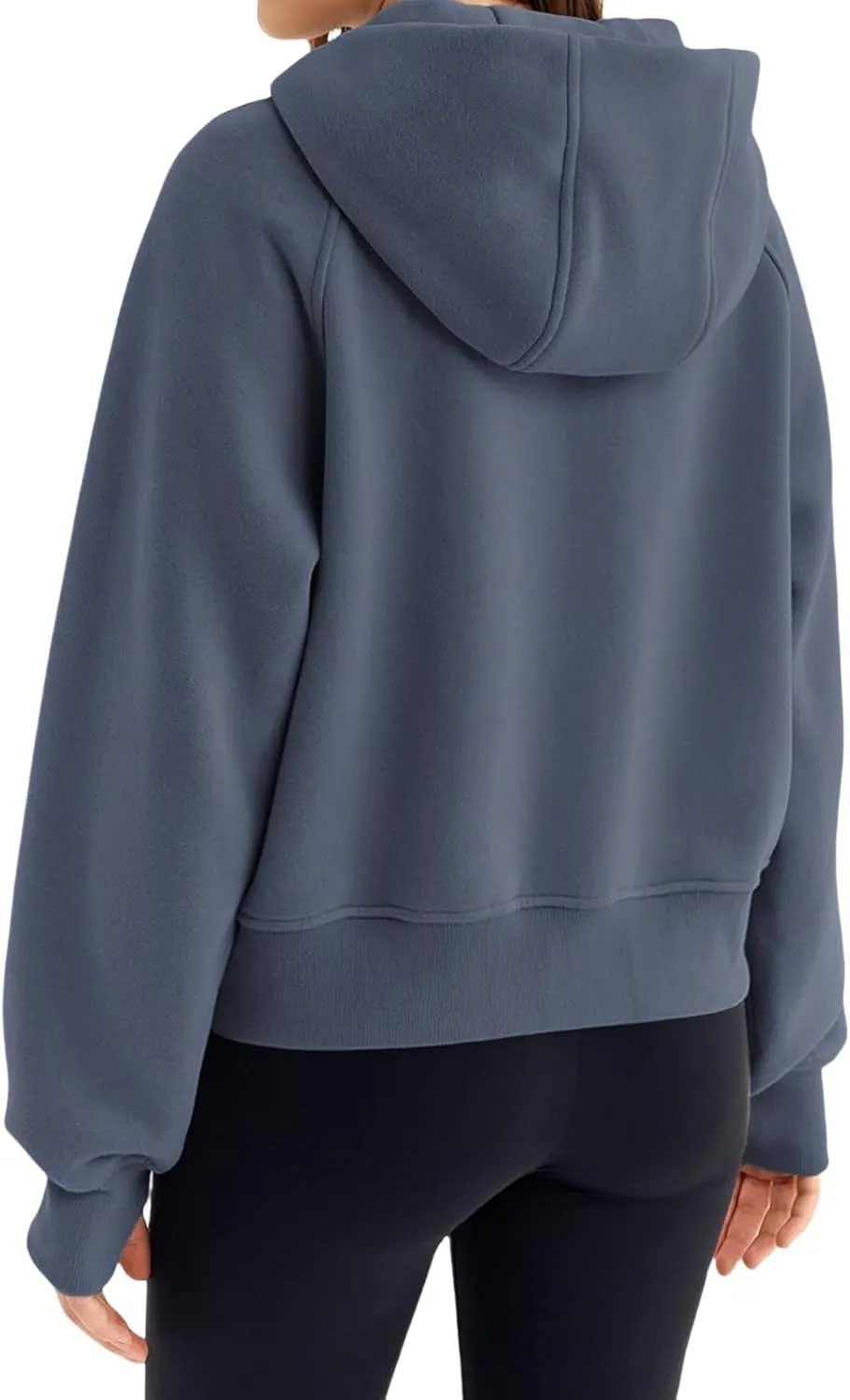 Hoodies for Women Zip Up Jacket Cropped Hoodie Fleece Oversized Sweatshirt Fall Outfits Y2K Winter Clothes Thumb Hole