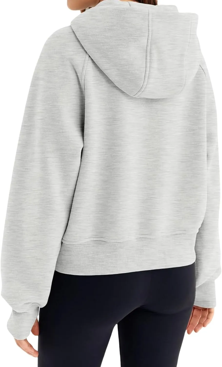 Hoodies for Women Zip Up Jacket Cropped Hoodie Fleece Oversized Sweatshirt Fall Outfits Y2K Winter Clothes Thumb Hole