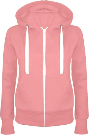 Hooedies for Women Full Zip Up Fleece Drawstring Long Sleeve Sweatshiirt With Pocket Slim Fit Fashion Sweater Tops