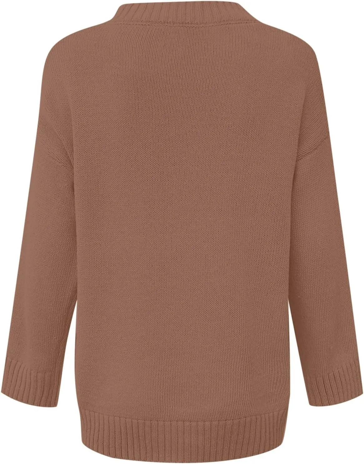 iLH Sweater for Women 2024 Fall Winter Oversized Sweater V Neck Long Sleeve Loose Shirt Solid Knit Pullover Sweater Tops