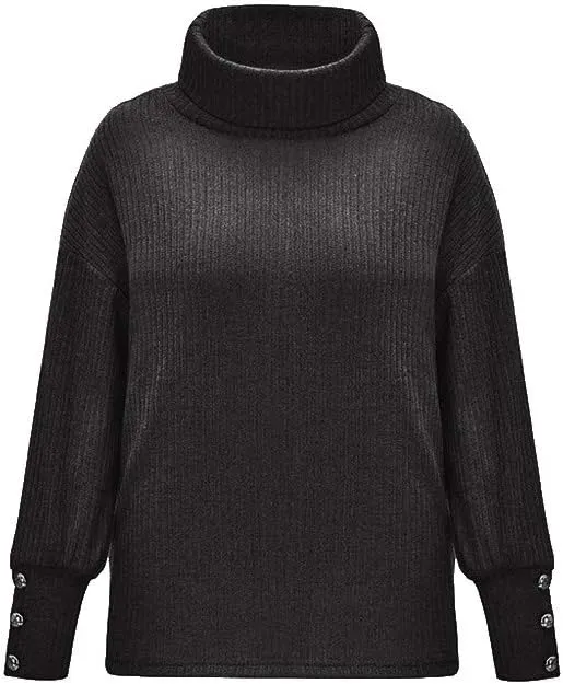 iLH Women's Sweater 2024 Oversized Turtleneck Sweater Casual Cable Knit Pullover Tops Fall Winter Trendy Chunky Shirts