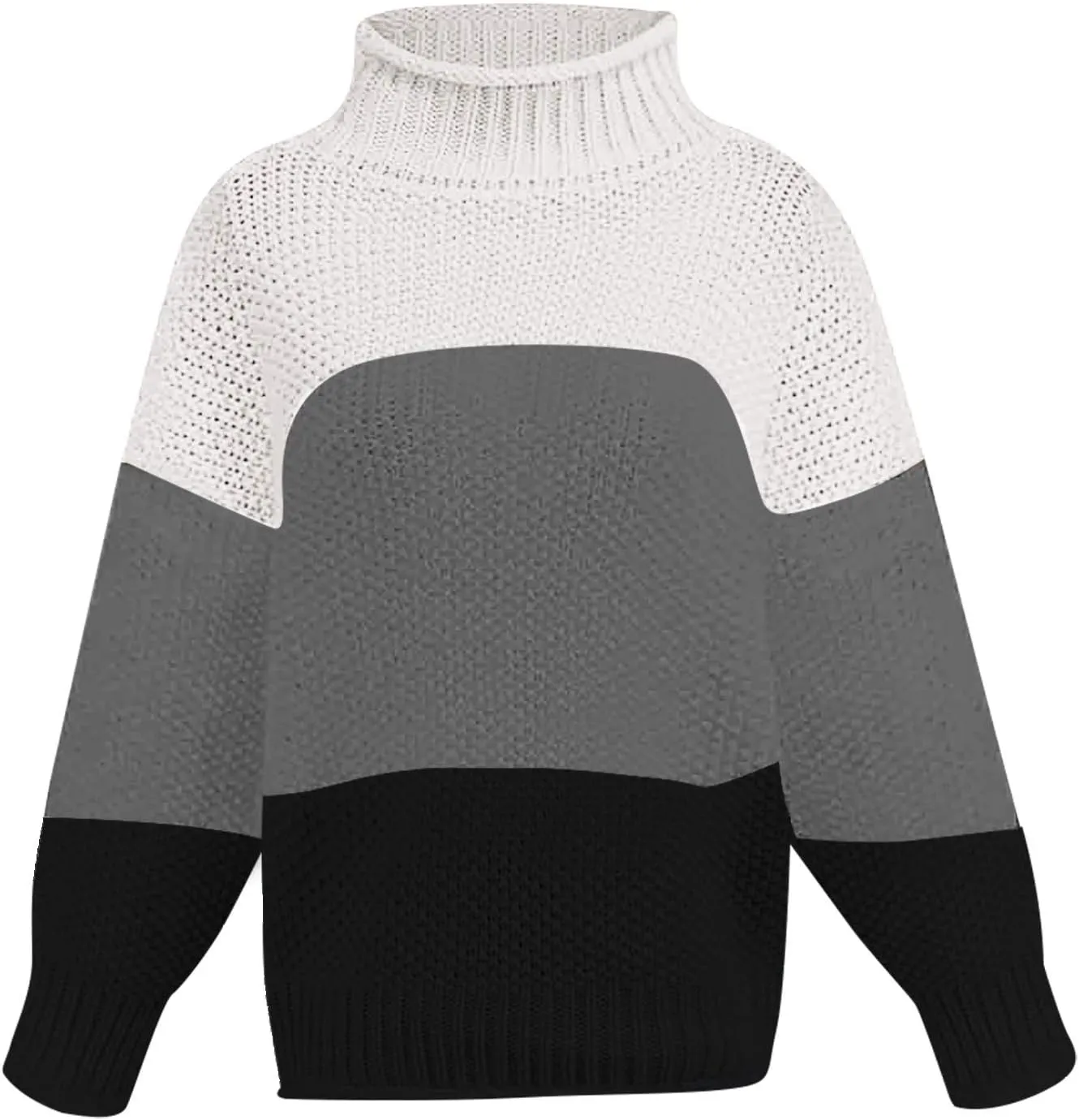 JEGULV Turtleneck Sweaters for Woman Dressy Casual Long Sleeve Cable Knit Pullover Tops Sweaters Loose Soft Jumper Sweaters