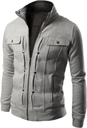 JEShifangjiusu Men'S Oblique Zipper Long Sleeve T-Shirt Casual Stand Collar Sweatshirt Fashion Slim Fit Lightweight Jacket