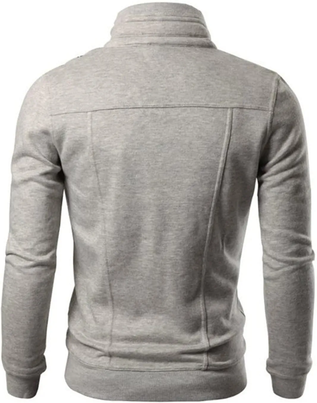 JEShifangjiusu Men'S Oblique Zipper Long Sleeve T-Shirt Casual Stand Collar Sweatshirt Fashion Slim Fit Lightweight Jacket