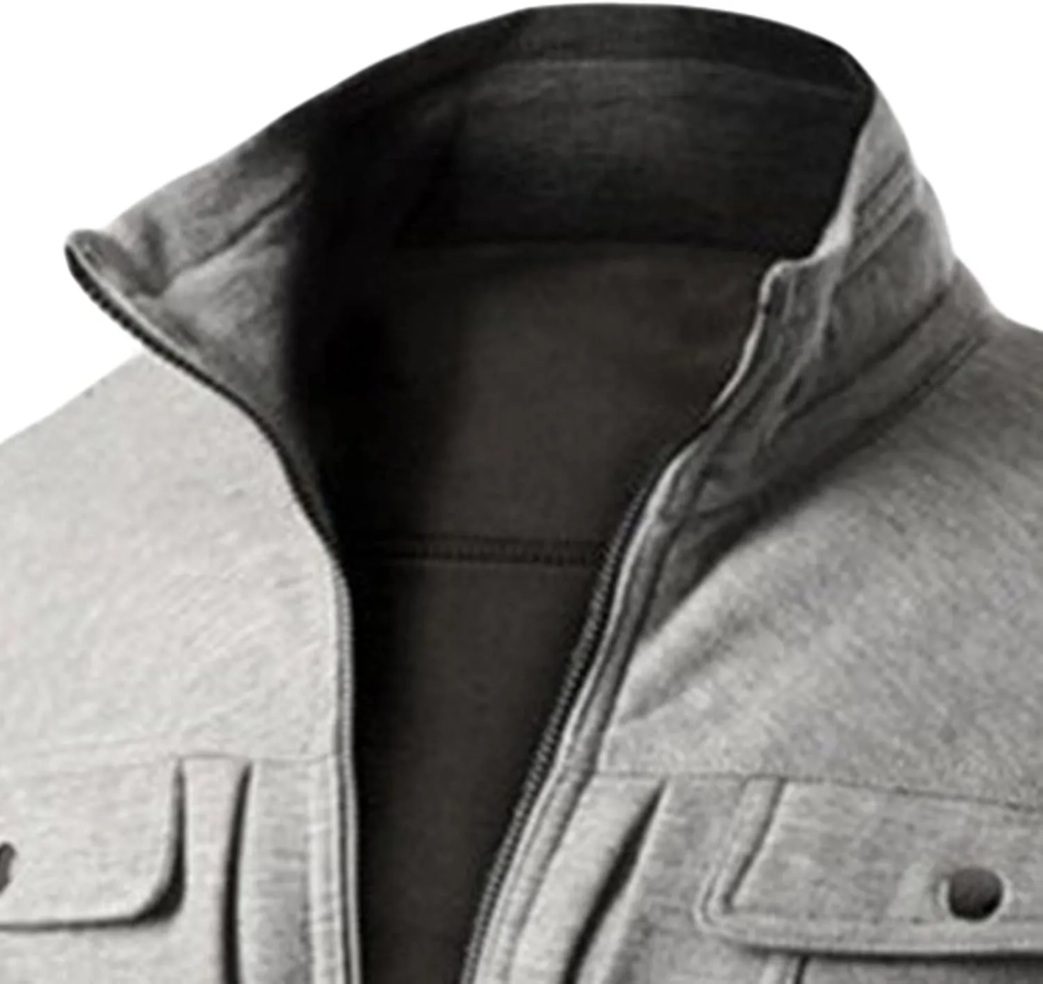 JEShifangjiusu Men'S Oblique Zipper Long Sleeve T-Shirt Casual Stand Collar Sweatshirt Fashion Slim Fit Lightweight Jacket