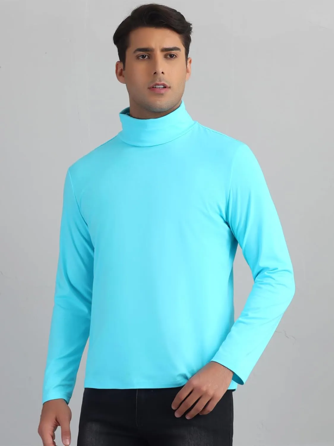 Lars Amadeus Turtleneck Top for Men's Slim Fit Long Sleeves Knitted Pullover T-Shirt