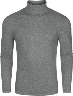 Lars Amadeus Turtleneck Top for Men's Slim Fit Long Sleeves Knitted Pullover T-Shirt