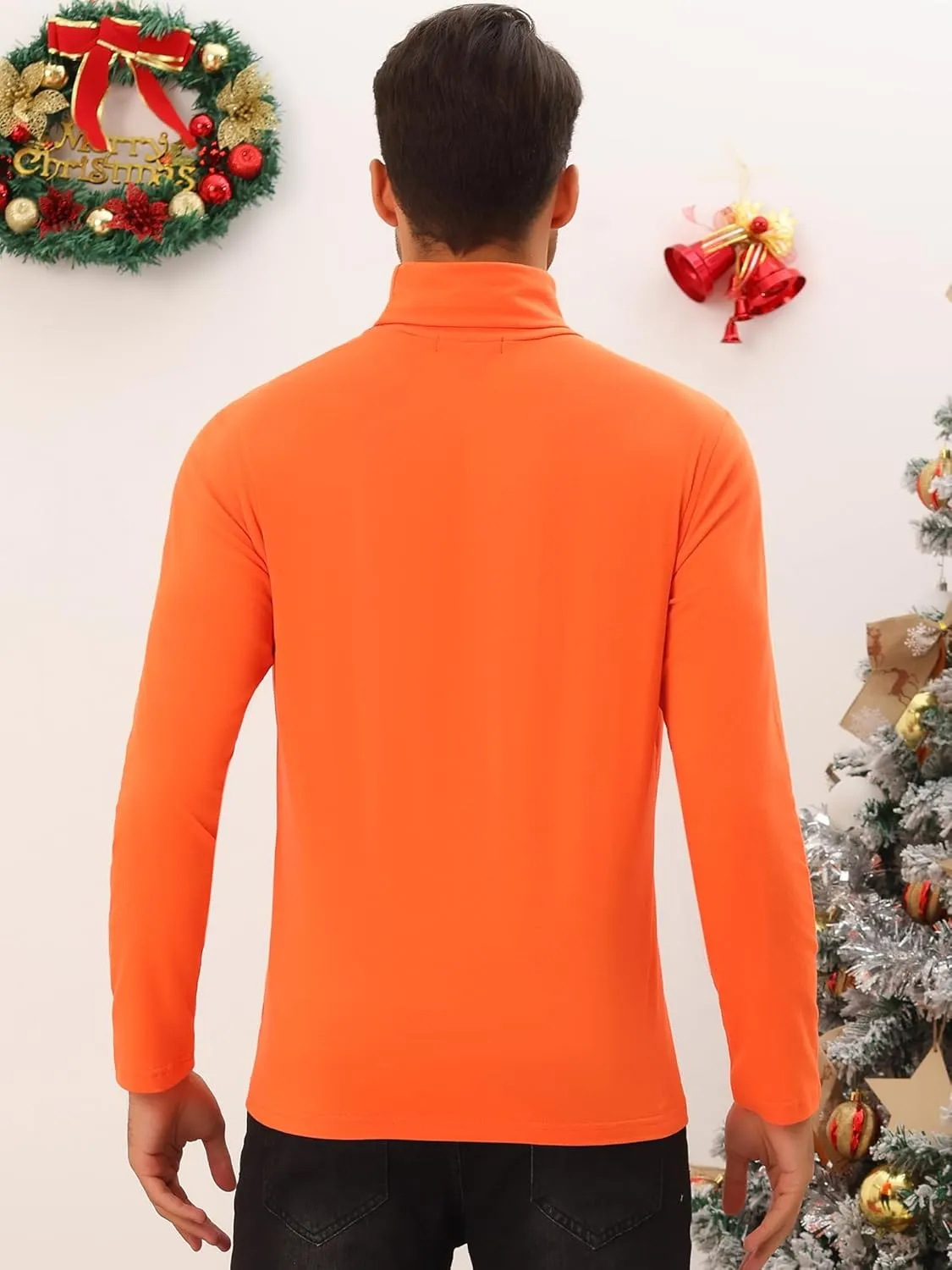 Lars Amadeus Turtleneck Top for Men's Slim Fit Long Sleeves Knitted Pullover T-Shirt