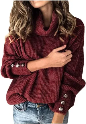 LCMTWX Plus Size Sweater for Women Tops Pullover Turtleneck Sweater Long Sweater Slim Fitting Knitwear Tops 2023 Fall