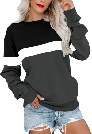 LCMTWX Womens Oversized Sweatshirts Long Sleeve Top Cute Pullover Loose Version Pullover Loose Soft Long Sleeve Pullover