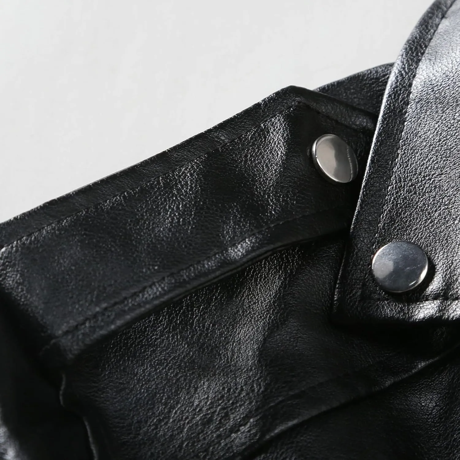 Leather Jackets for Men, Faux Bomber Jacket Mens Motorcycle Lapel Asymmetric Zip-Up Slim Fit Biker Coat with Pockets