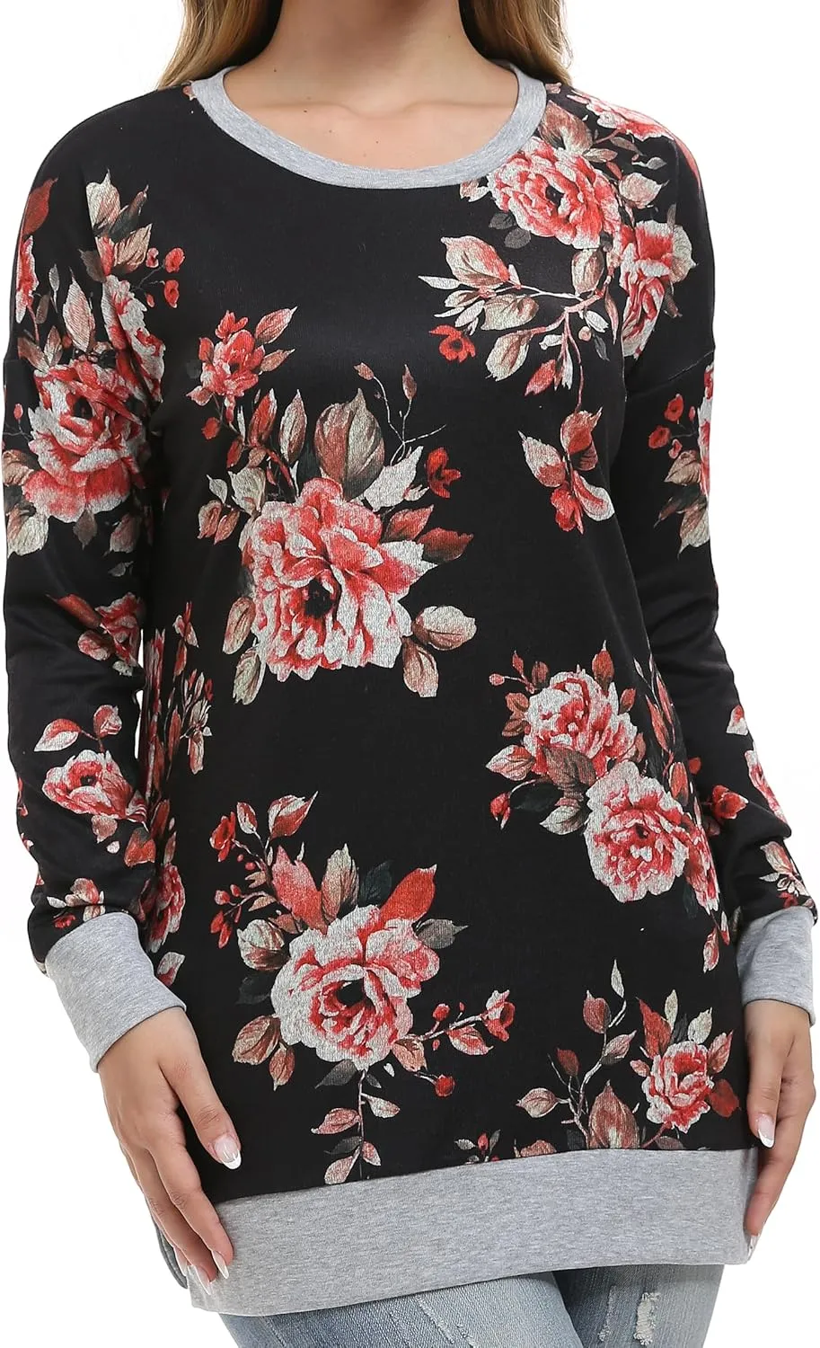 levaca Womens Loose Pullover Sweatshirts Tunic Tops for Leggings