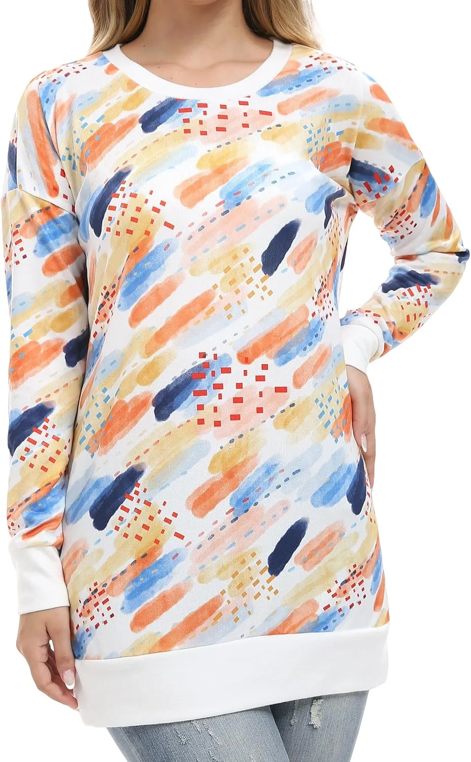 levaca Womens Loose Pullover Sweatshirts Tunic Tops for Leggings