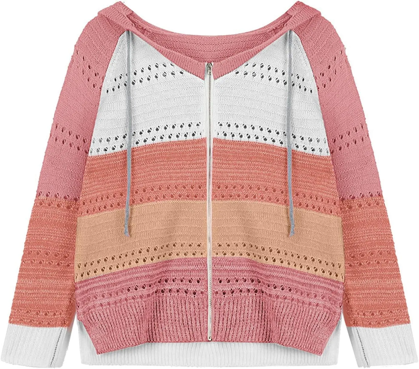Lightweight Casual Hoodie Threaded Sweater Ladies Zipper Top 2024 Fall Outfits Fashion Clothes Y2K Hoodies Women's