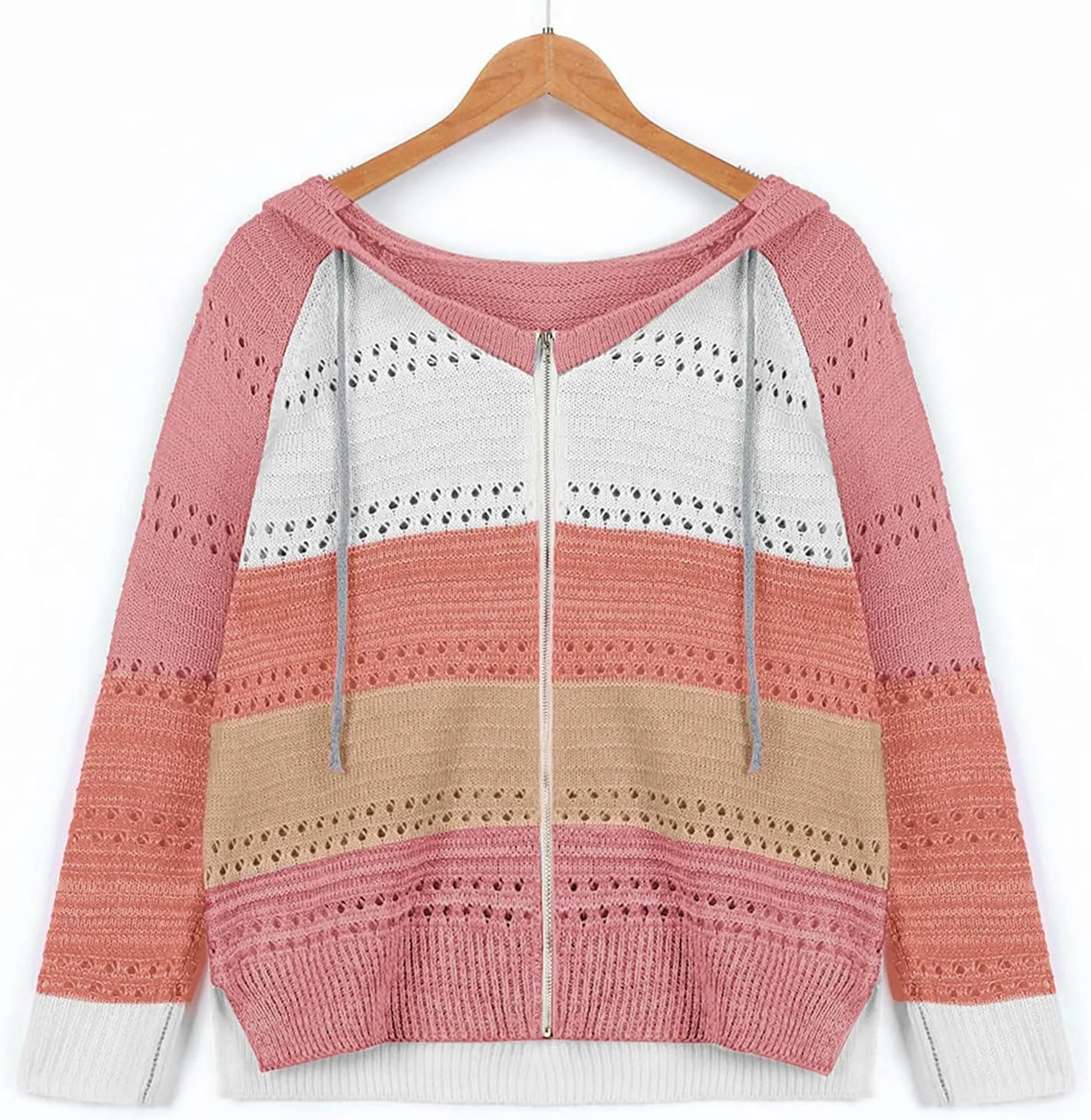 Lightweight Casual Hoodie Threaded Sweater Ladies Zipper Top 2024 Fall Outfits Fashion Clothes Y2K Hoodies Women's