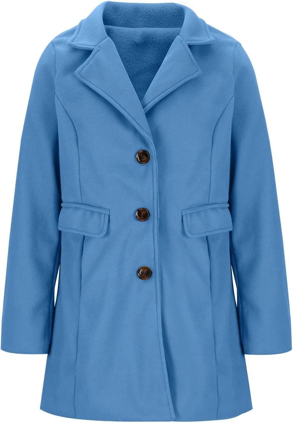 Lmdudan Women Wool Blend Open Front Jacket Elegant Lapel Collar Cardigan Coat Fashion Solid Color Cozy Winter Outerwear Tops
