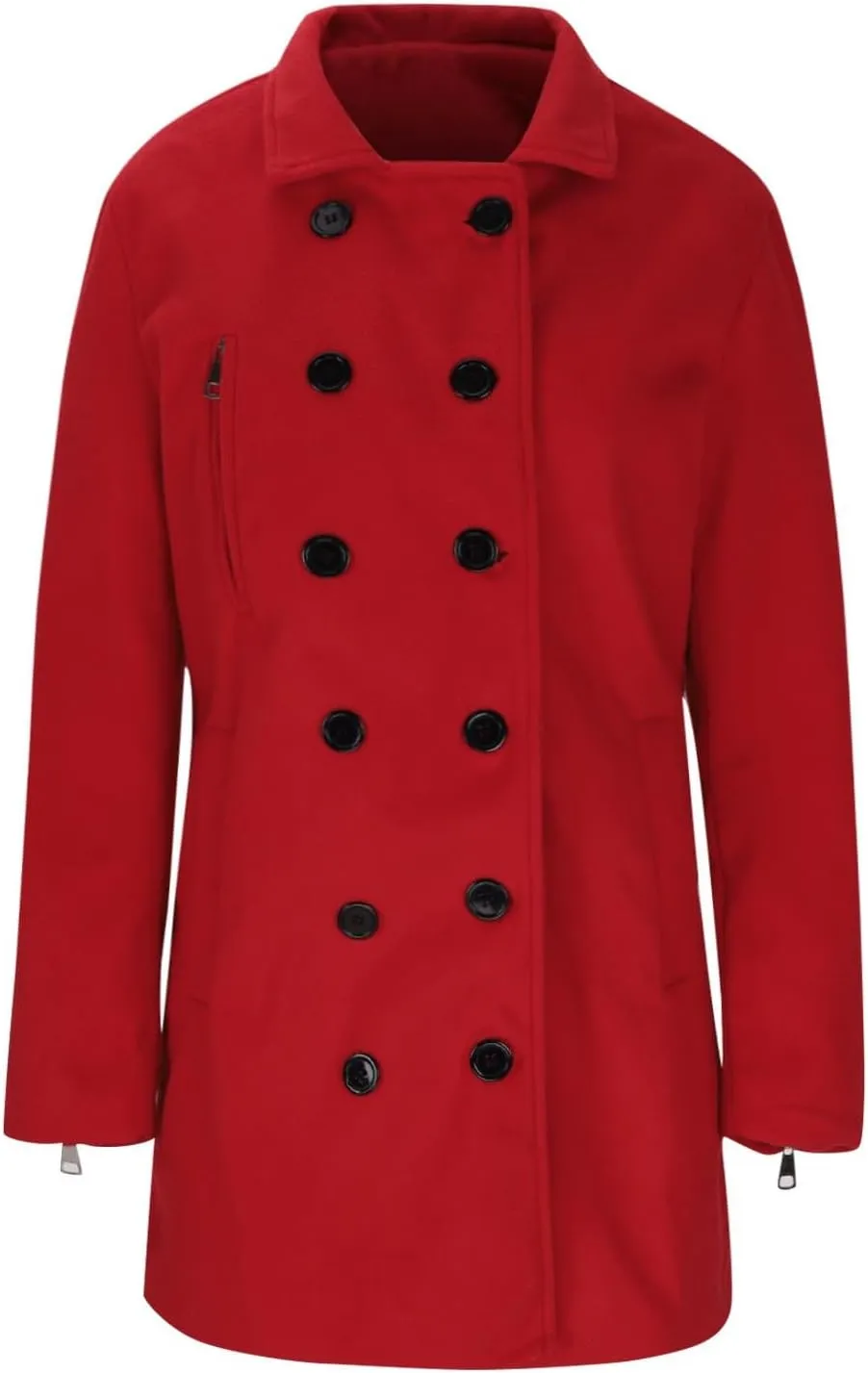 Lmdudan Wool Blend Coats for Women Double Breasted Trendy Trench Coat Winter Casual Solid Color Lapel Peacoat Jacket 2024