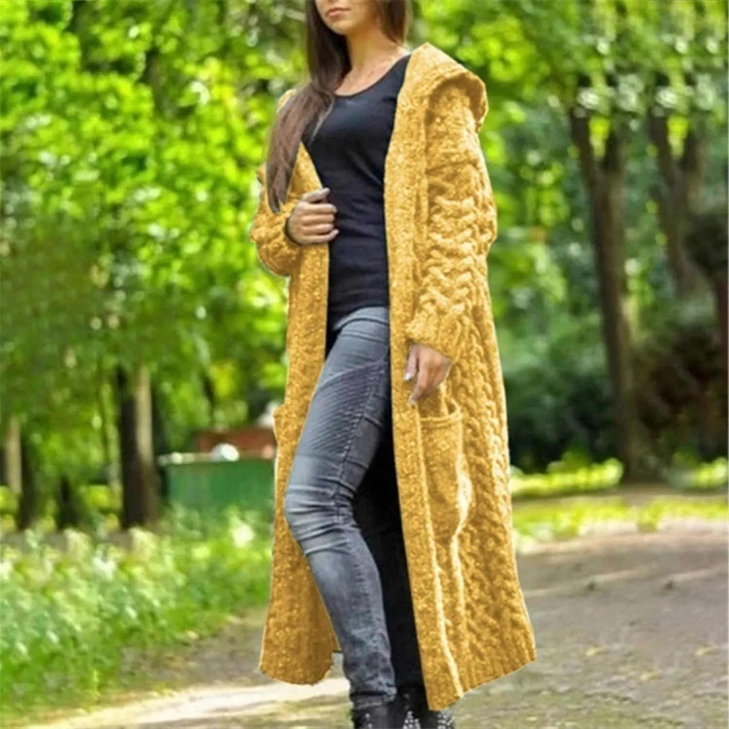 Long Cardigans Sweater for Women Jacket Open Front Knit Oversized Lightweight Sweater