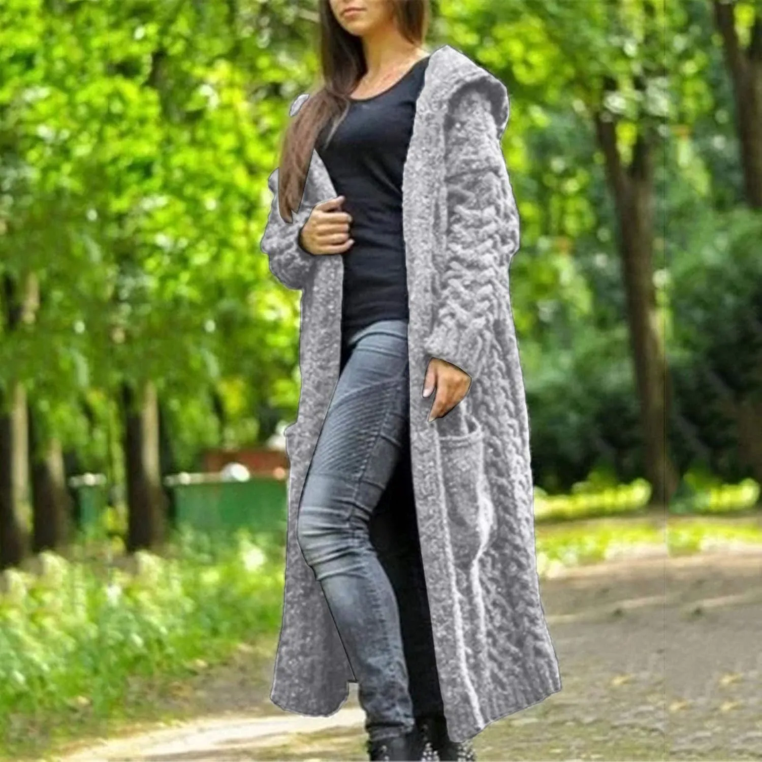 Long Cardigans Sweater for Women Jacket Open Front Knit Oversized Lightweight Sweater