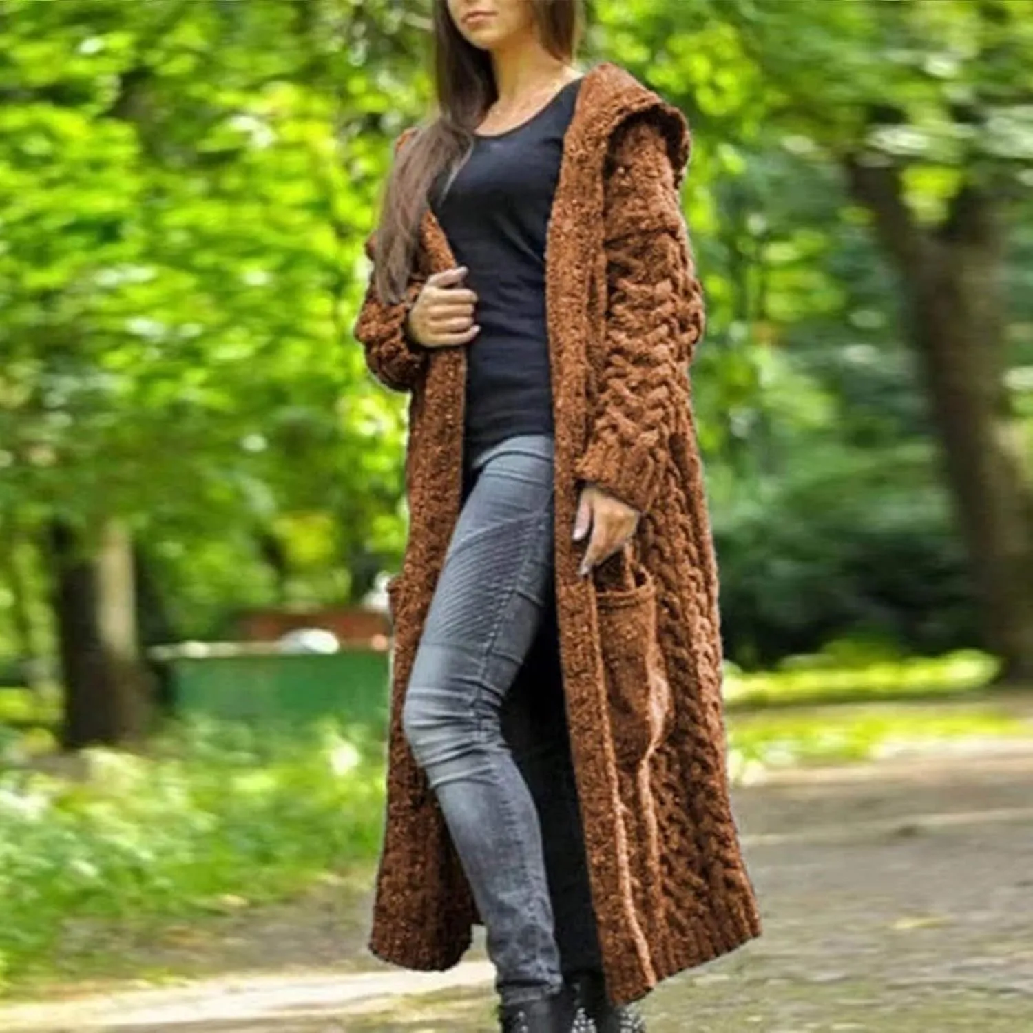 Long Cardigans Sweater for Women Jacket Open Front Knit Oversized Lightweight Sweater