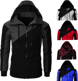 Men Hoodies Casual Hoodies for Men with Zip Pockets Full Zip Long Sleeve Sweatshirt Athletic Workout Hooded Jackets