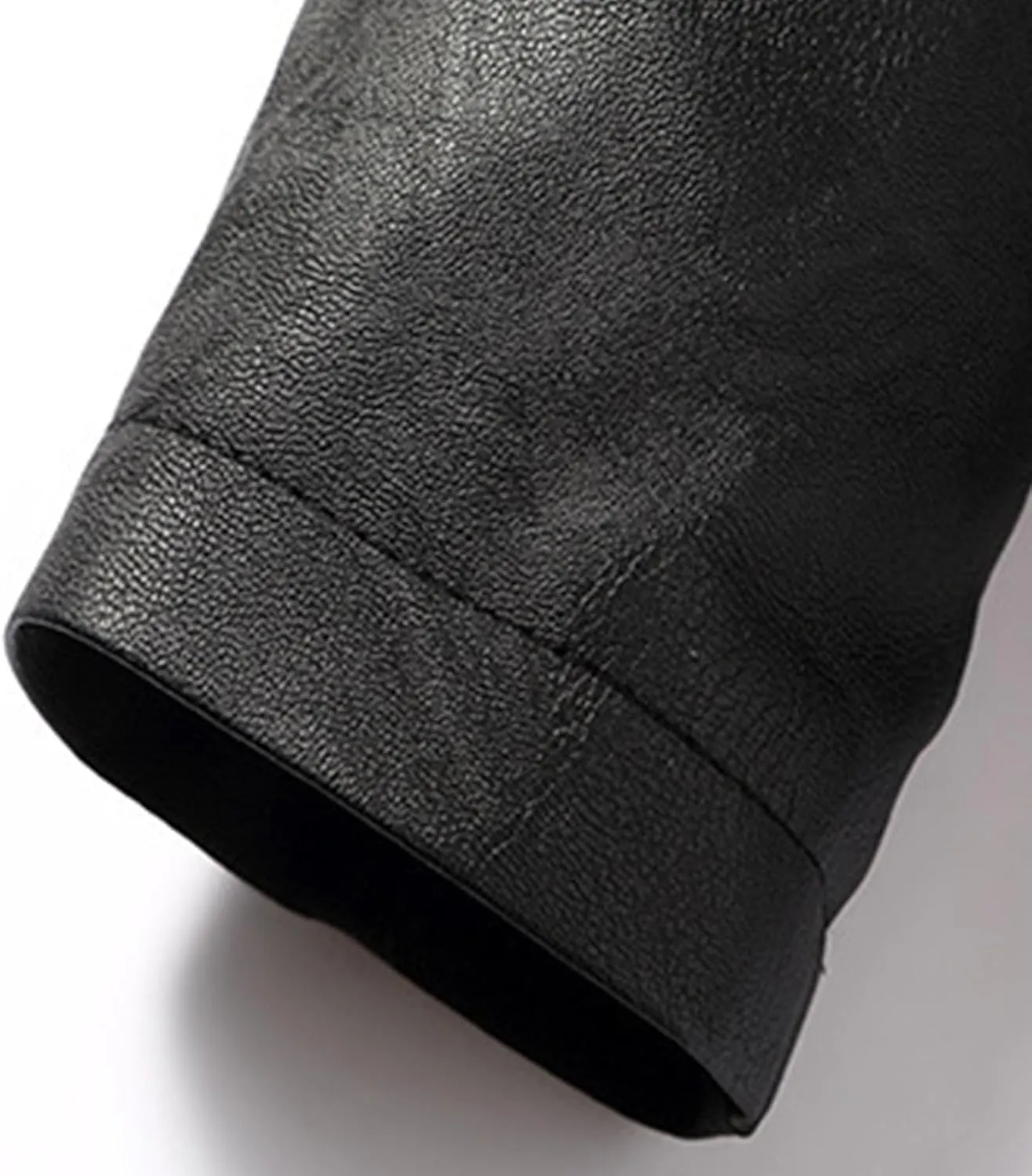 Men Leather Jacket Winter Coats Fleece Lined Sherpa Jackets Lapel PU Faux Leather Moto Biker Coat Motorcycle Overcoat