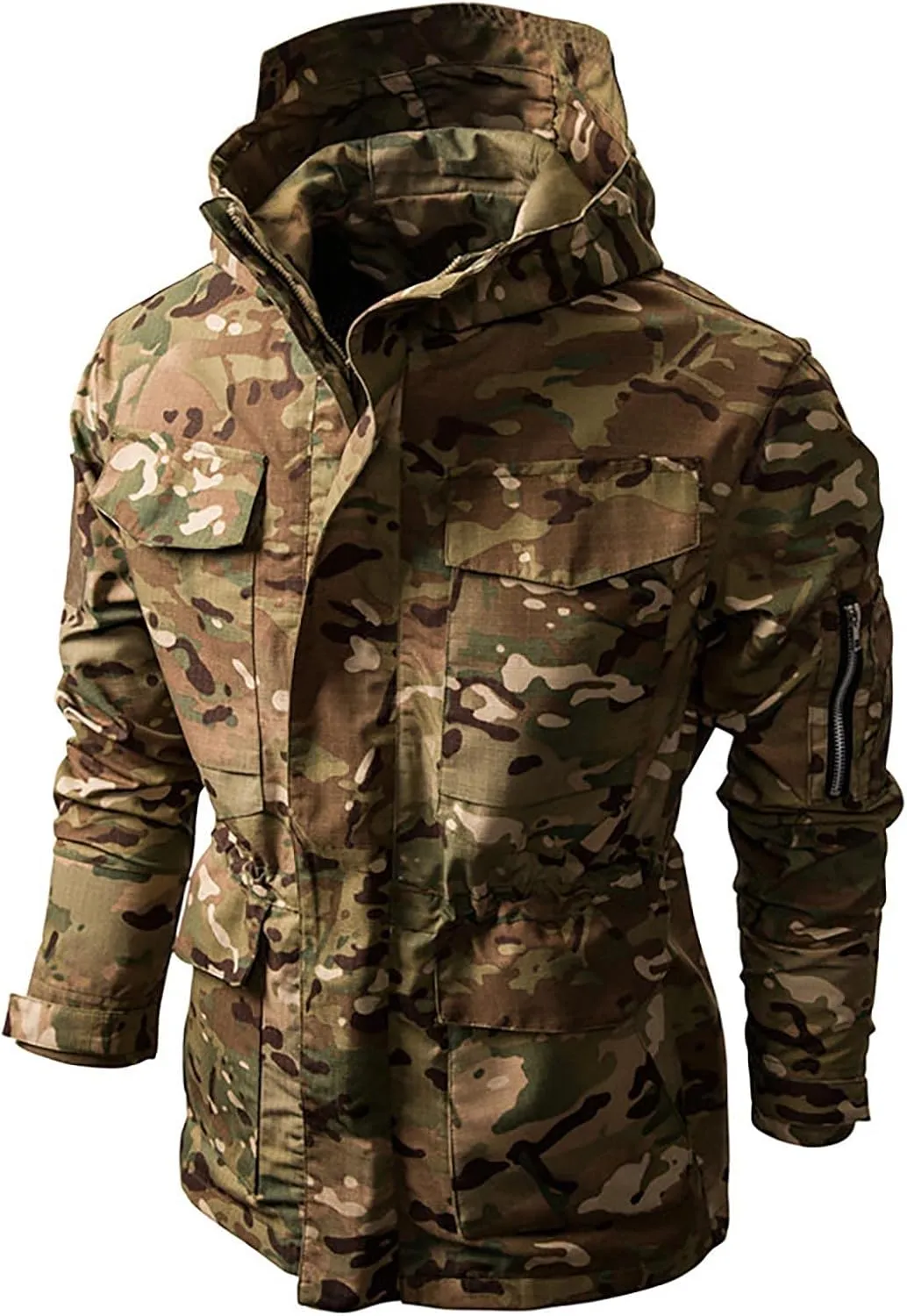 Men Rain Jackets Waterproof With Hood Military Tactical Jacket Outdoor Mountain Multi Pocket Camo Combat Coat
