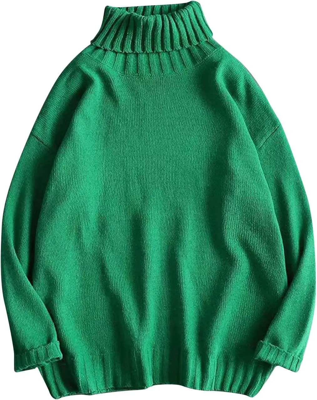 Men Turtleneck Knit Sweater Fall Winter Thick Warm Casual Loose Jumper Tops Oversize Hip Hop Drop Shoulder Sweaters