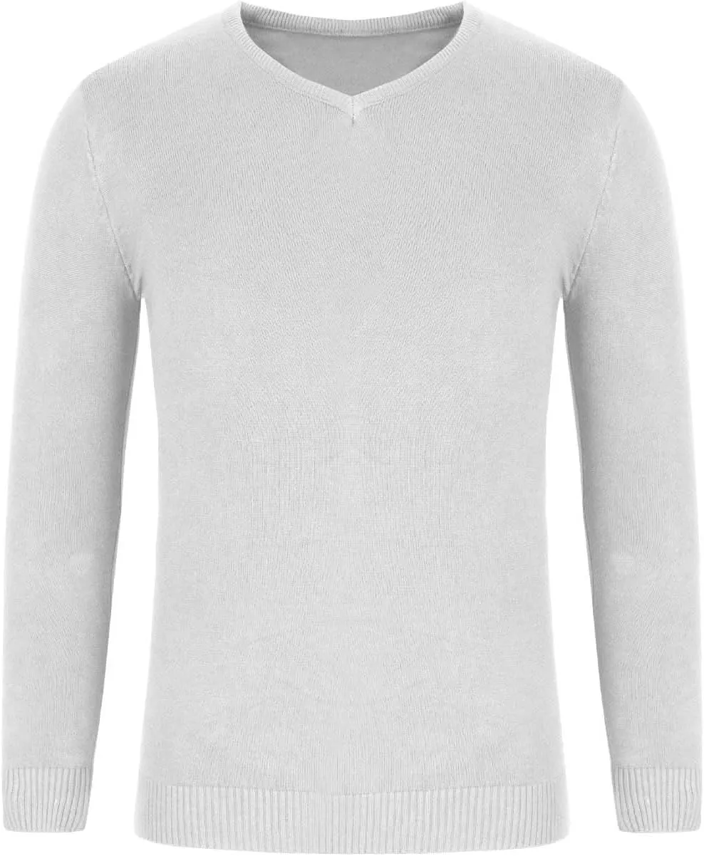 Men V Neck Sweater Long Sleeve Slim Fit Casual Pullover Tops Lightweight Comfy Knitted Dress Sweaters Fashion Clothes