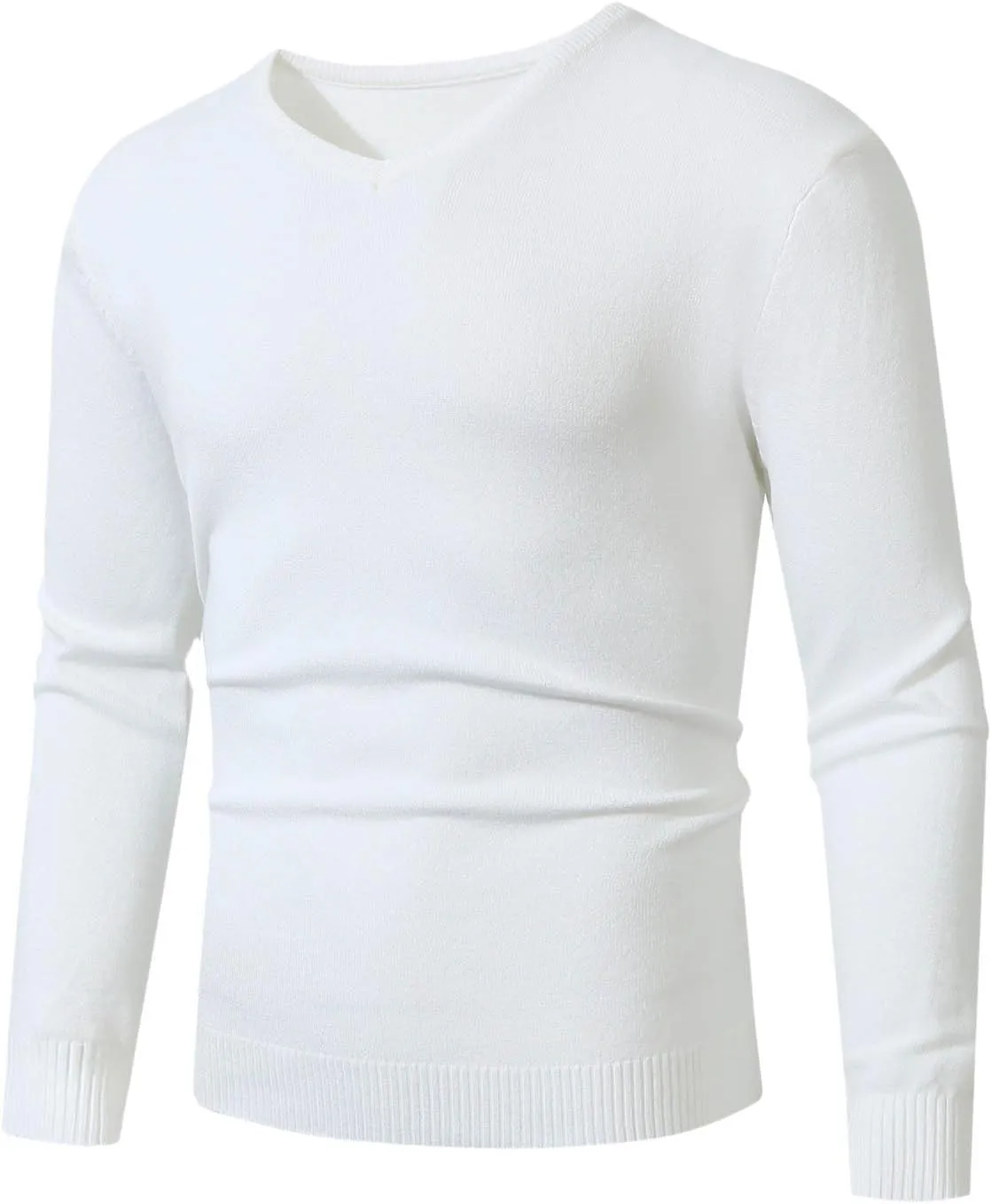 Men V Neck Sweater Long Sleeve Slim Fit Casual Pullover Tops Lightweight Comfy Knitted Dress Sweaters Fashion Clothes
