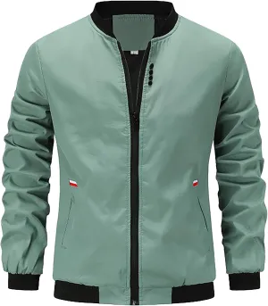 Men's Bomber Jacket Stylish Lightweight Softshell Flight Spring Fall Casual Jackets for Men Fashion Coat