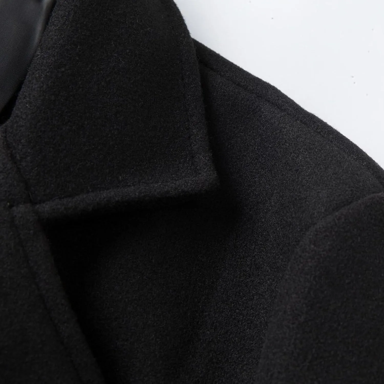 Men's Business Casual Long Trench Coat Classic Double Breasted Wool Blend Pea Coat Warm Winter Overcoat with Pockets