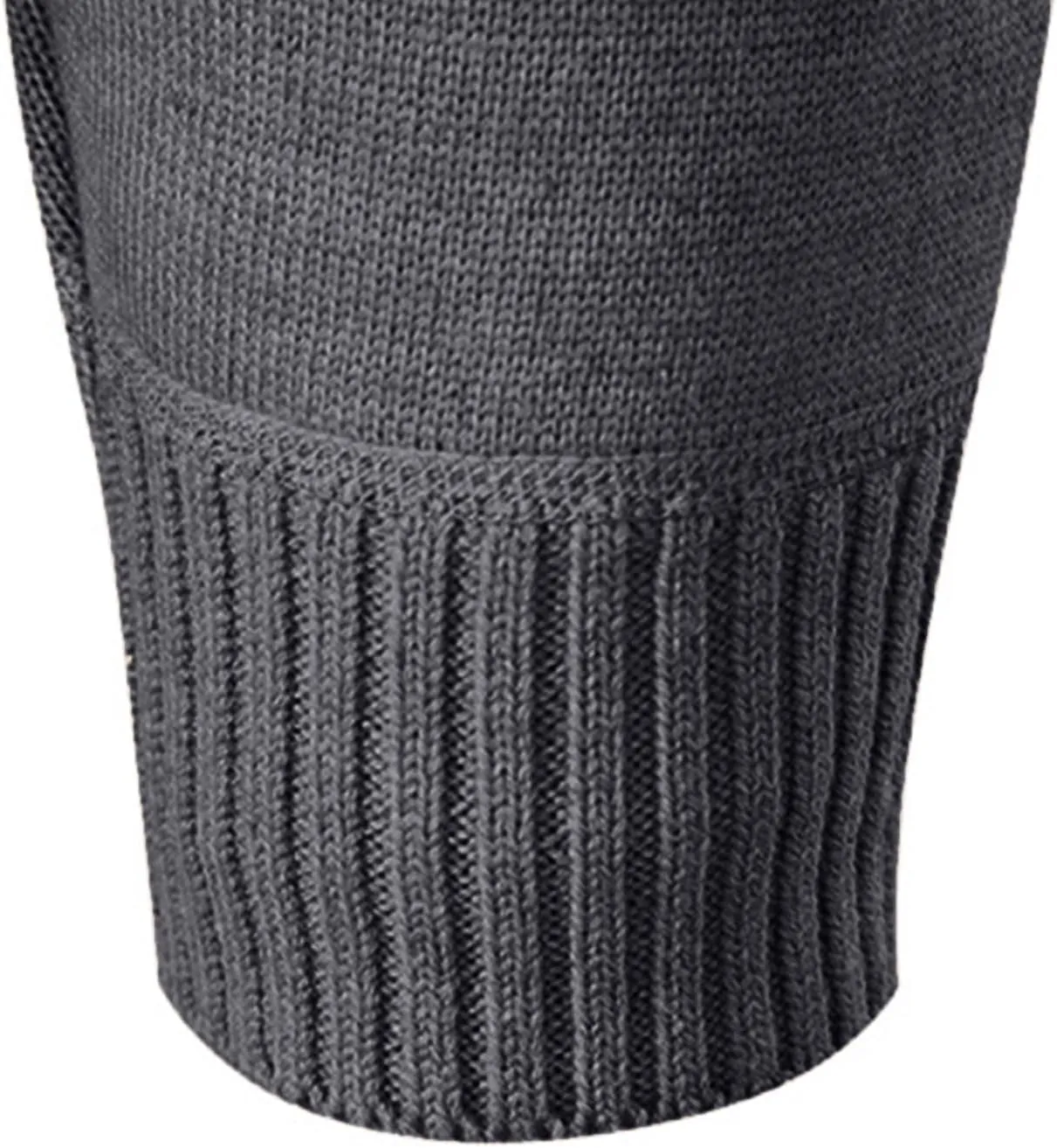 Men's Cardigan Sweaters Full Zip Up Stand Collar Slim Fit Casual Knitted Sweater with 2 Pockets Stripe Knit Cardigan