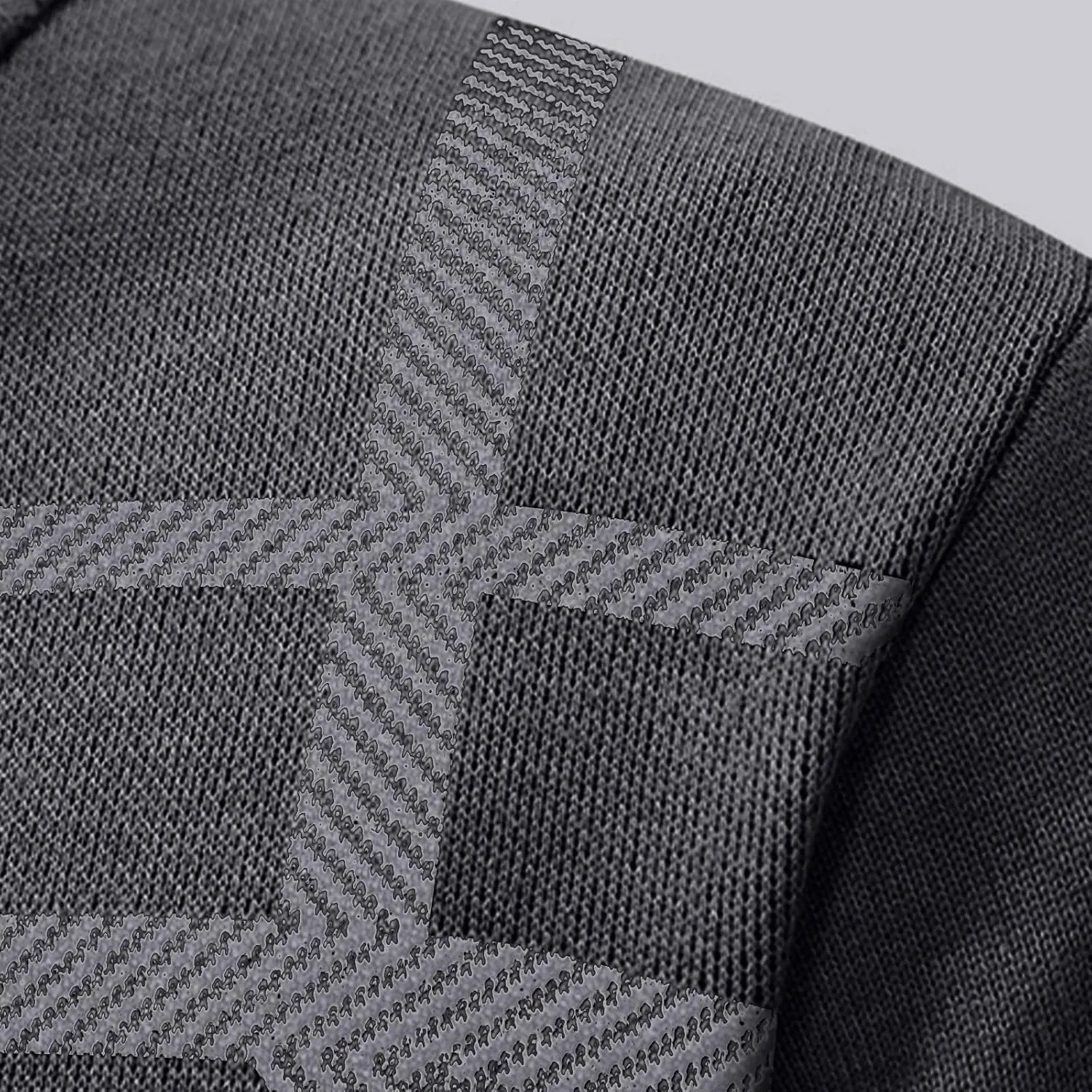 Men's Cardigan Sweaters Full Zip Up Stand Collar Slim Fit Casual Knitted Sweater with 2 Pockets Stripe Knit Cardigan