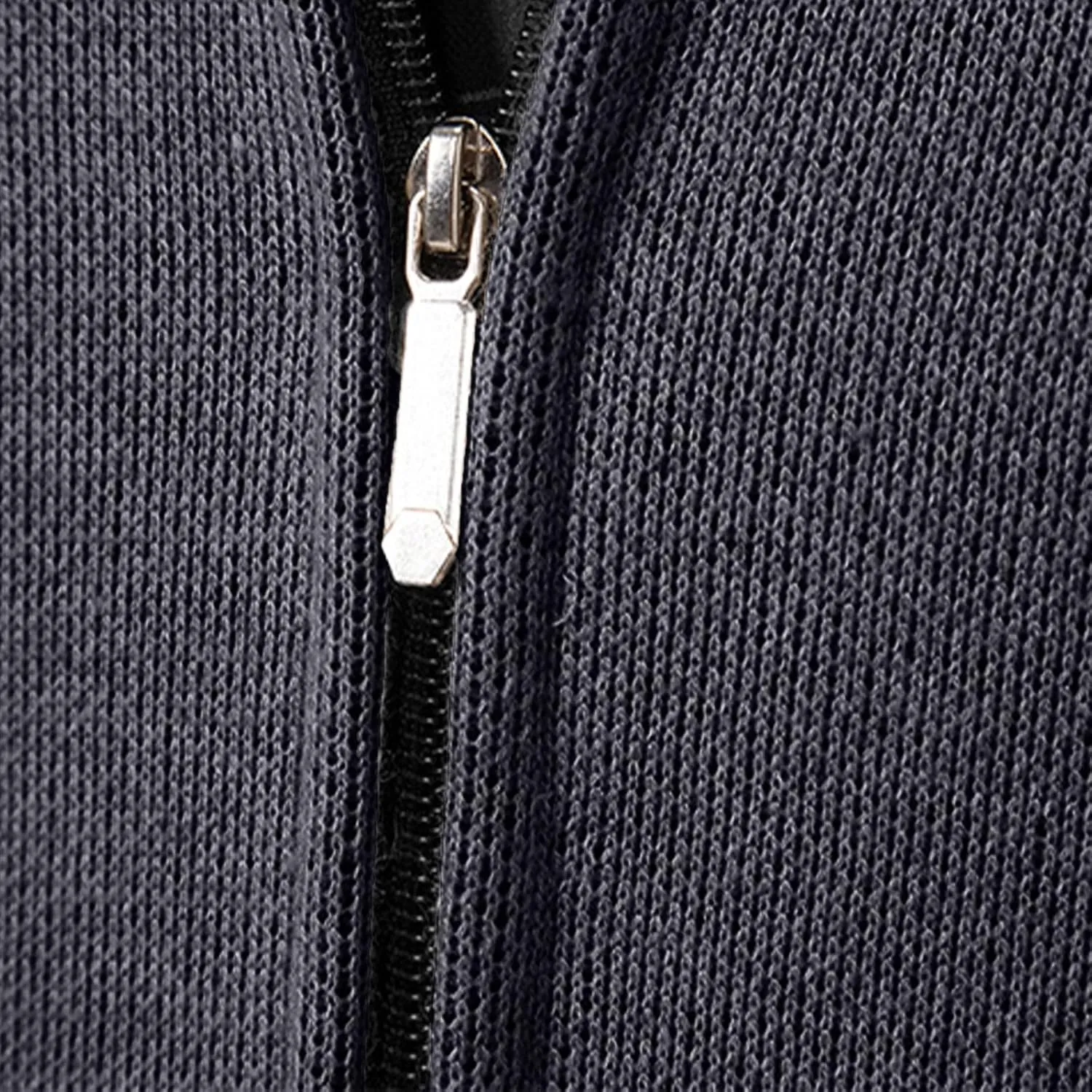 Men's Cardigan Sweaters Full Zip Up Stand Collar Slim Fit Casual Knitted Sweater with 2 Pockets Stripe Knit Cardigan