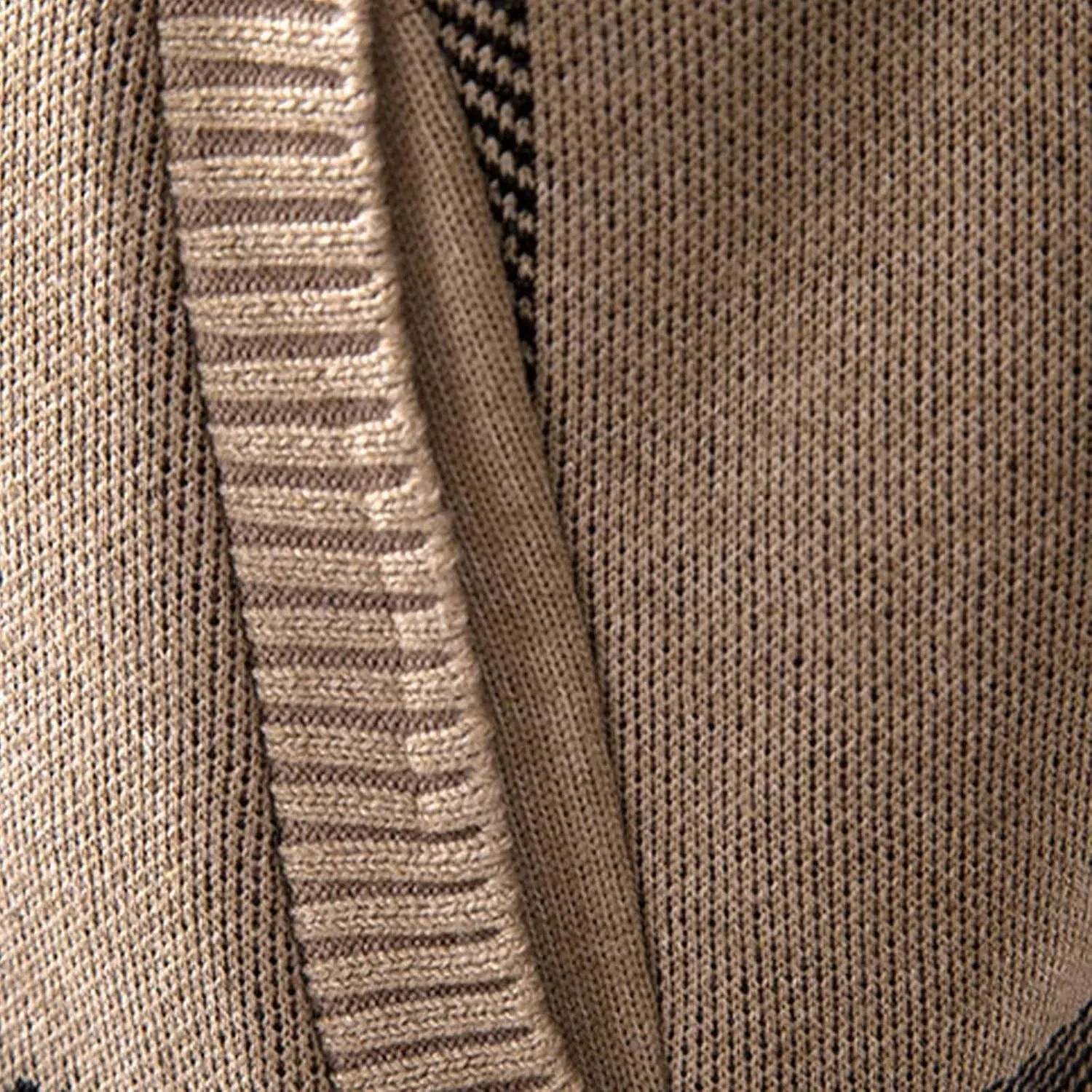 Men's Cardigan Sweaters Full Zip Up Stand Collar Slim Fit Casual Knitted Sweater with 2 Pockets Stripe Knit Cardigan