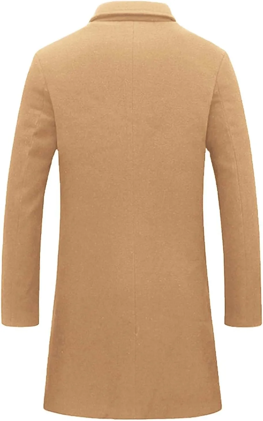 Men's Casual Trench Coat Slim Fit Spread Collar Long Sleeve Jacket Thicken Overcoat Plus Size Vintage Breasted Pea Coat