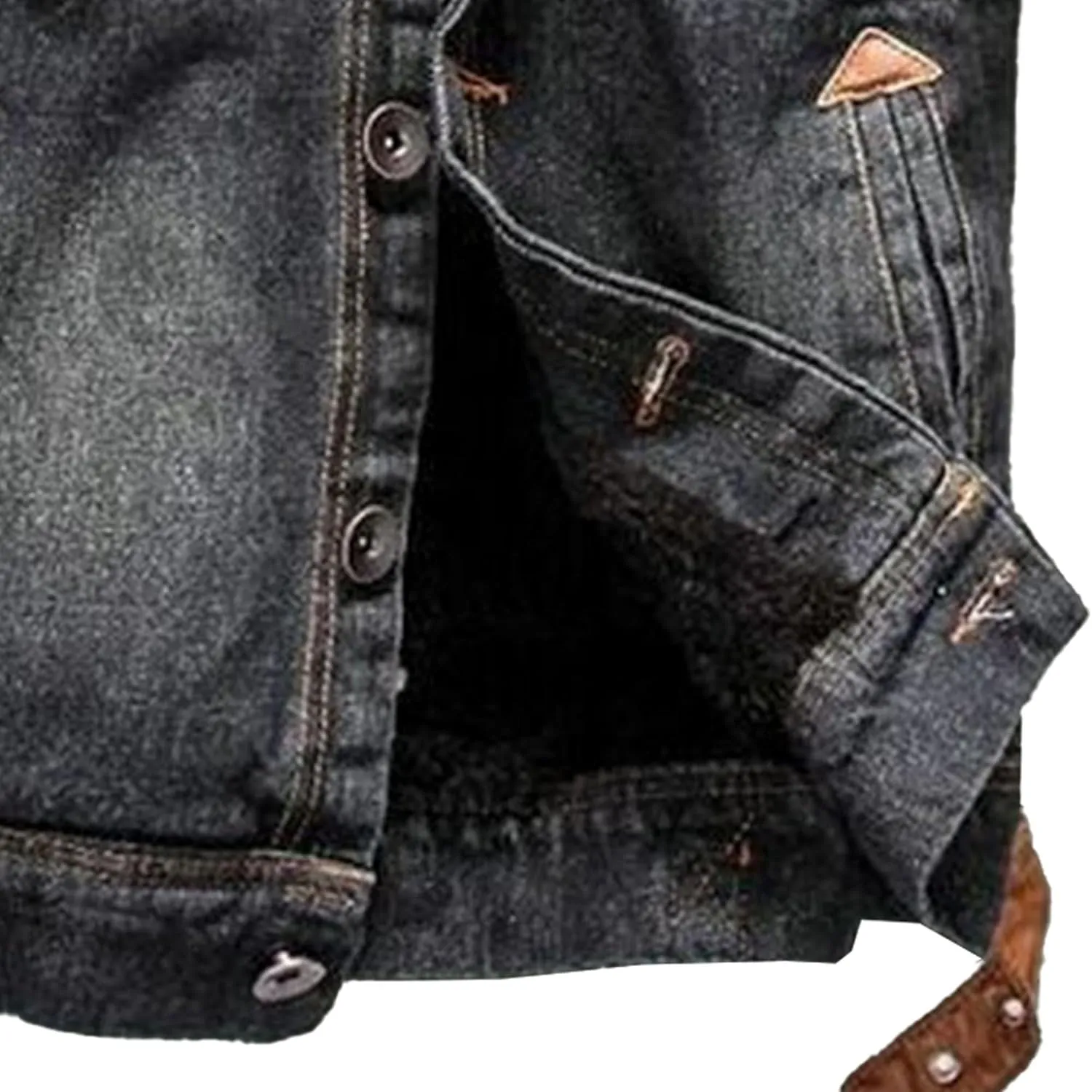 Mens Denim Jacket Plus Cotton Warm Fur Collar Sherpa Lined Denim Coat Vintage Fleece Cowboy Jean Jackets
