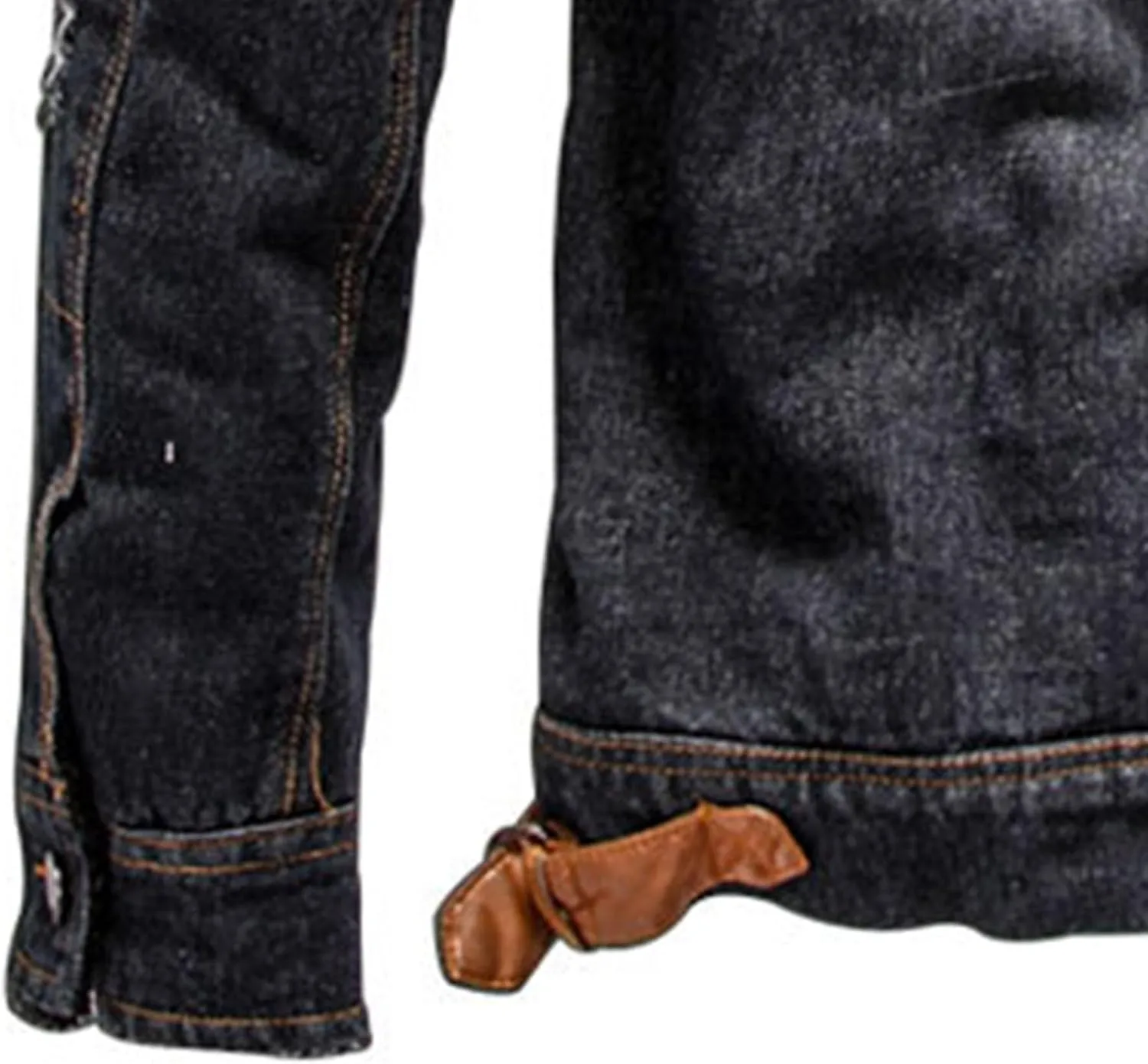 Mens Denim Jacket Plus Cotton Warm Fur Collar Sherpa Lined Denim Coat Vintage Fleece Cowboy Jean Jackets