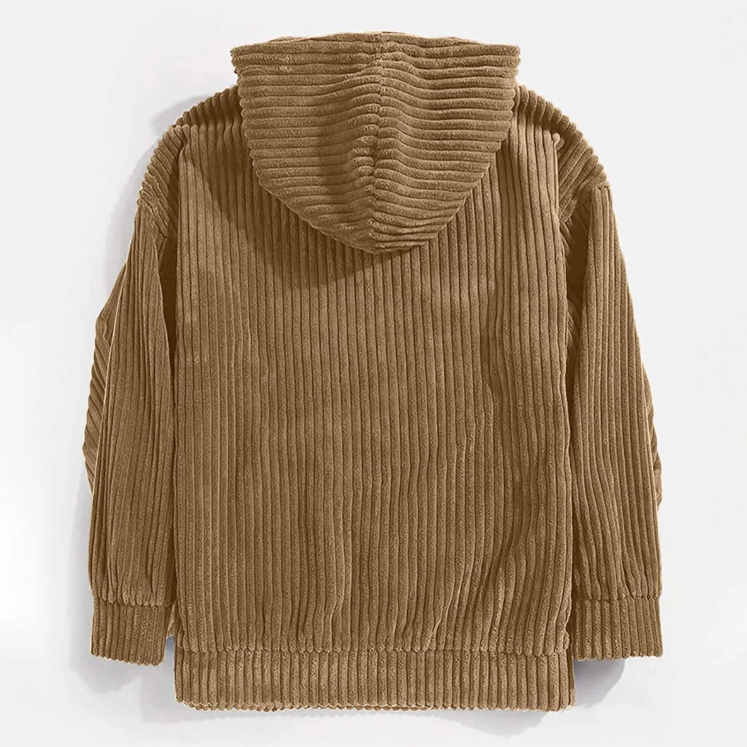 Men's Fall and Winter Hoodies 2024 Casual Long Sleeve Ribbed Knit Solid Sweatshirts Soft Pullover Tops with Pockets